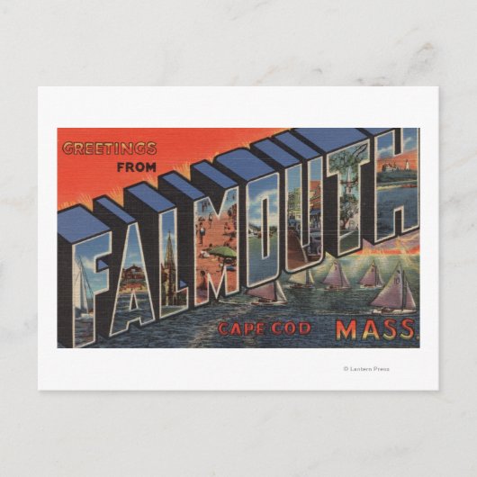 Cape Cod, Massachusetts (Falmouth) Postkarte (Vorderseite)