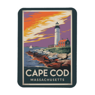 Cape Cod Massachusetts Illustration Reise Kunst Magnet
