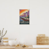 Cape Cod Massachusetts Illustration Reisen Poster (Küche)