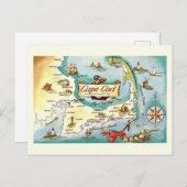 Cape Cod Massachusetts Karte (Vorne/Hinten)