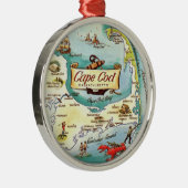 Cape Cod Massachusetts Karte Ornament Aus Metall (Rechts)