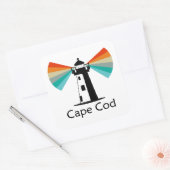 Cape Cod Massachusetts Leuchtturm Regenbogen Quadratischer Aufkleber (Umschlag)