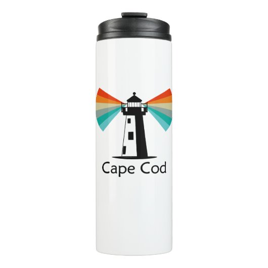 Cape Cod Massachusetts Leuchtturm Regenbogen Thermosbecher (Vorderseite)