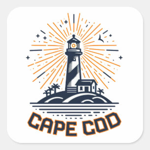 Cape Cod Massachusetts Leuchtturm Sonnenaufgang Quadratischer Aufkleber