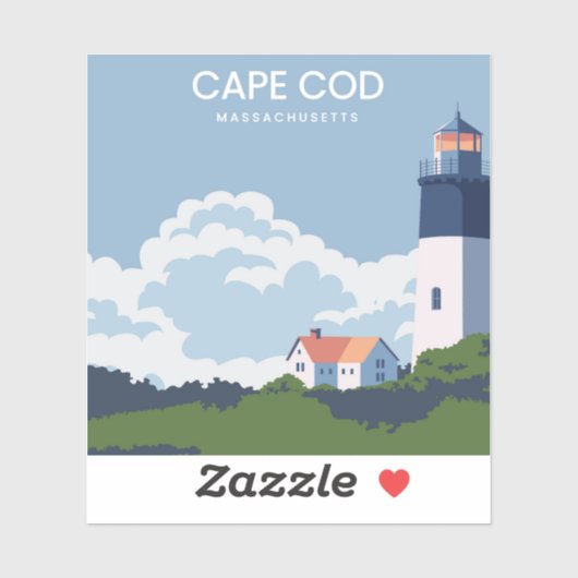 Cape Cod Massachusetts Lighthouse Aufkleber (Blatt)