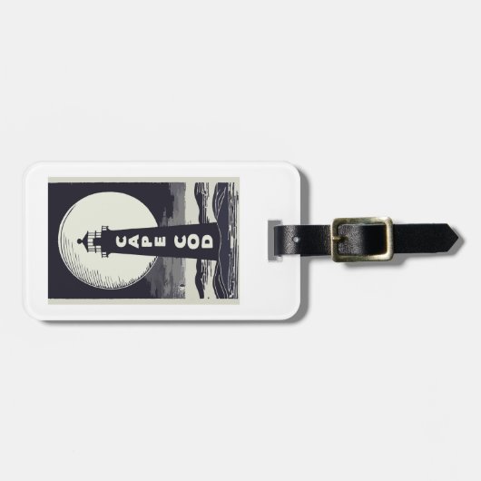 Cape Cod Massachusetts Lighthouse Moon Gepäckanhänger (Vorderseite horizontal)