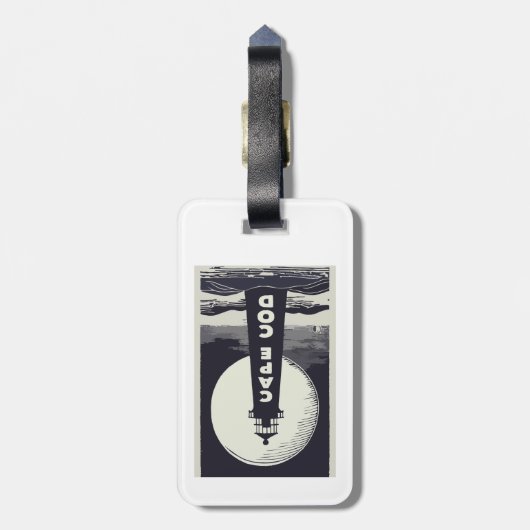 Cape Cod Massachusetts Lighthouse Moon Gepäckanhänger (Rückseite vertikal)