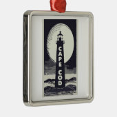Cape Cod Massachusetts Lighthouse Moon Ornament Aus Metall (Rechts)
