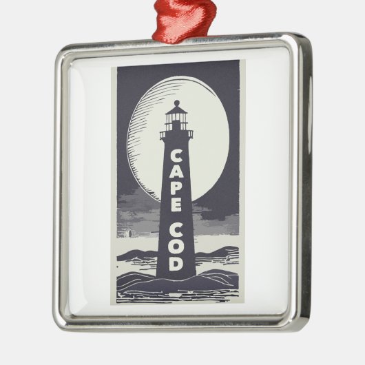 Cape Cod Massachusetts Lighthouse Moon Ornament Aus Metall (Links)