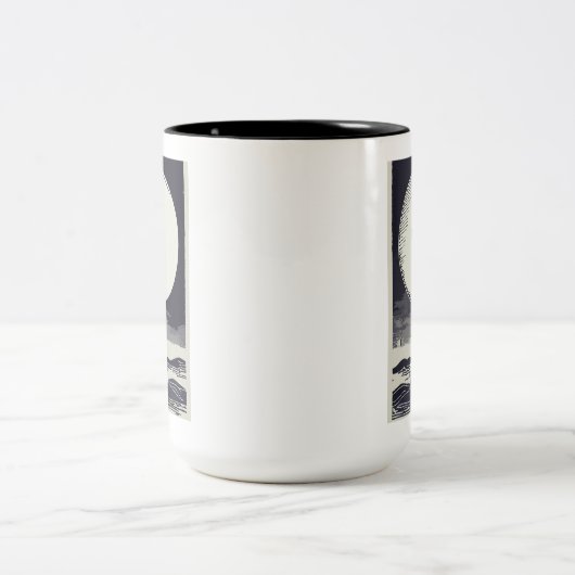 Cape Cod Massachusetts Lighthouse Moon Zweifarbige Tasse (Mittel)