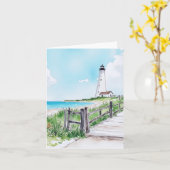 Cape Cod Massachusetts Lighthouse Wasserfarbe Karte (Gelbe Blume)