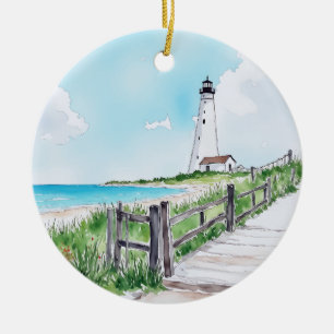 Cape Cod Massachusetts Lighthouse Wasserfarbe Keramik Ornament