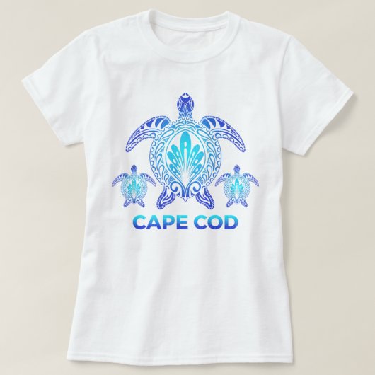 Cape Cod Massachusetts MA Blue Sea Turtle Souvenir T-Shirt (Design vorne)