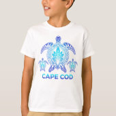 Cape Cod Massachusetts MA Blue Sea Turtle Souvenir T-Shirt (Vorderseite)