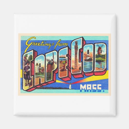 Cape Cod Massachusetts MA Large Letter Postcard Magnet (Vorne)