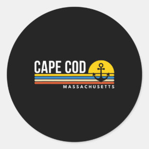 Cape Cod Massachusetts MA Vintage Retro-Souvenirs Runder Aufkleber