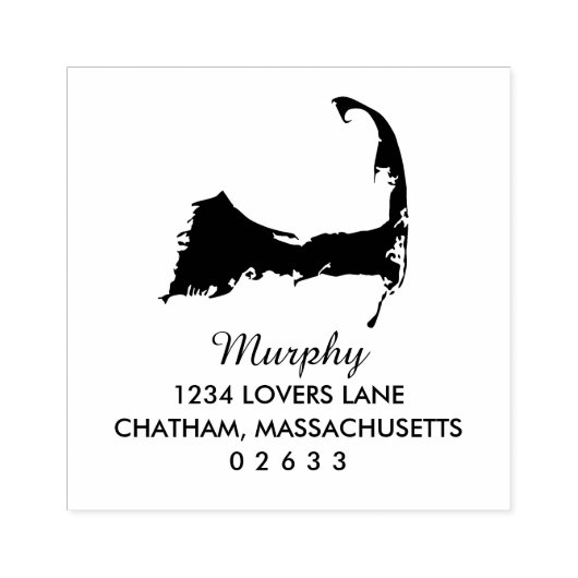 Cape Cod Massachusetts Map Wedding Gummistempel (Prägung)
