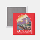 Cape Cod Massachusetts Reise Kunst Emblem Magnet (Vorderseite/Rückseite)