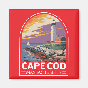 Cape Cod Massachusetts Reise Kunst Emblem Magnet