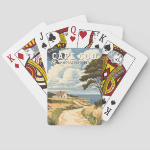 Cape Cod Massachusetts Reise Kunst Vintage Spielkarten