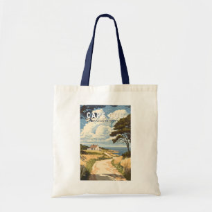 Cape Cod Massachusetts Reise Kunst Vintage Tragetasche