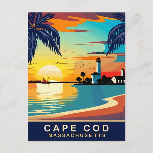 Cape Cod, Massachusetts, Reisen Postkarte (Vorderseite)