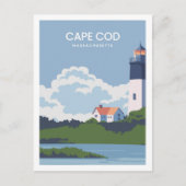 Cape Cod Massachusetts Reiseziel Illustration Postkarte (Vorderseite)