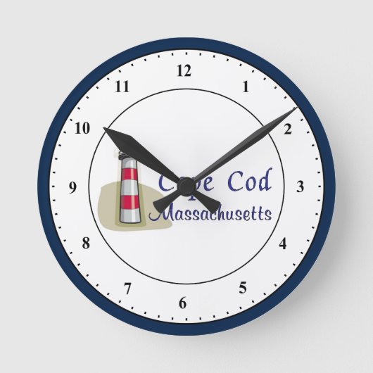 Cape Cod Massachusetts Round Clock Runde Wanduhr (Vorderseite)