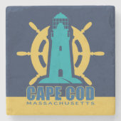 Cape Cod Massachusetts Steinuntersetzer (Vorderseite)