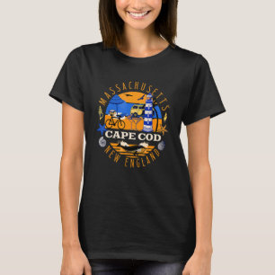 Cape Cod Massachusetts Vintag Sunset Holiday Scen T-Shirt