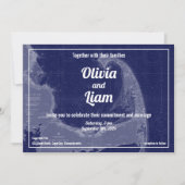 Cape Cod Massachusetts Vintage Karte Einladung Hoc (Vorderseite)