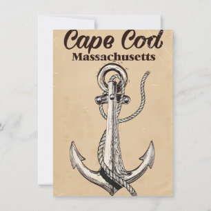 Cape Cod Massachusetts Vintage Reiseplakat Einladung