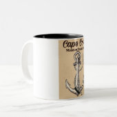 Cape Cod Massachusetts Vintage Reiseplakat Zweifarbige Tasse (Vorderseite Links)