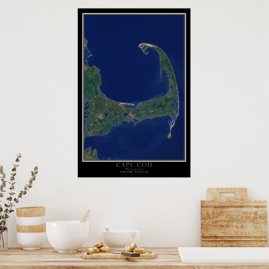 Cape Cod Massachusetts von Space Satellite Map Poster (Küche)