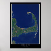 Cape Cod Massachusetts von Space Satellite Map Poster (Vorne)