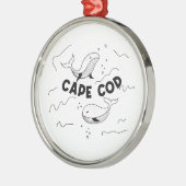 Cape Cod Massachusetts Wale Ornament Aus Metall (Links)
