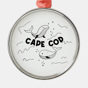 Cape Cod Massachusetts Wale Ornament Aus Metall