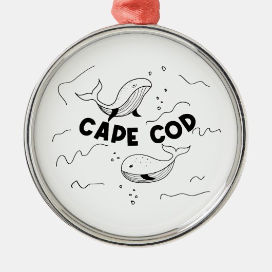 Cape Cod Massachusetts Wale Ornament Aus Metall (Vorne)