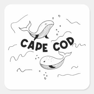 Cape Cod Massachusetts Wale Quadratischer Aufkleber