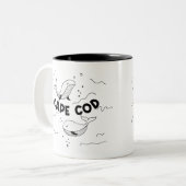 Cape Cod Massachusetts Wale Zweifarbige Tasse (Vorderseite Links)