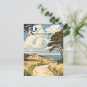 Cape Cod Massachusetts Wandern Vintag Postkarte (Stehend Vorderseite)