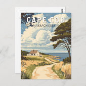 Cape Cod Massachusetts Wandern Vintag Postkarte (Vorne/Hinten)