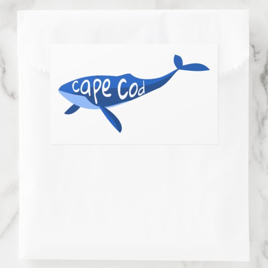 Cape Cod Massachusetts Whale Rechteckiger Aufkleber (Tasche)