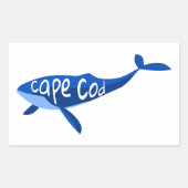 Cape Cod Massachusetts Whale Rechteckiger Aufkleber (Vorderseite)