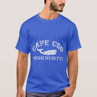 Cape Cod Massachusetts Whale Silhouette Vintag Di T-Shirt