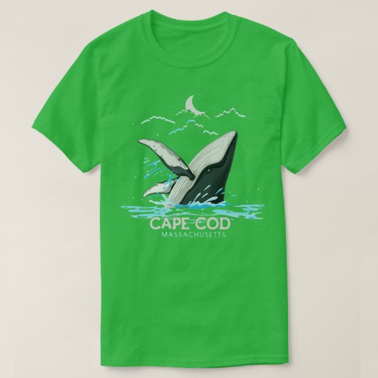 Cape Cod Massachusetts Whale Watching Humpback Wha T-Shirt (Design vorne)