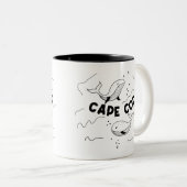 Cape Cod Massachusetts Whales Zweifarbige Tasse (VorderseiteRechts)