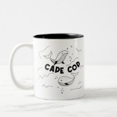 Cape Cod Massachusetts Whales Zweifarbige Tasse (Links)