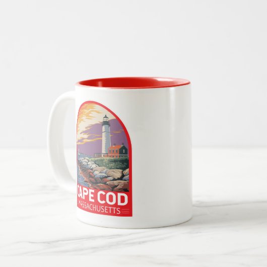 Cape Cod Massachusetts Zweifarbige Tasse (Vorderseite Links)