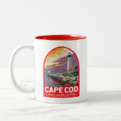 Cape Cod Massachusetts Zweifarbige Tasse (Links)